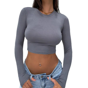 Bodycon Long Sleeve Crop Top