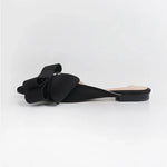 Satin Pointed Bow Slippers