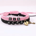 His & Hers Handmade Bracelets With Key Lock