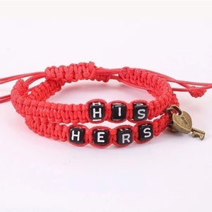 His & Hers Handmade Bracelets With Key Lock